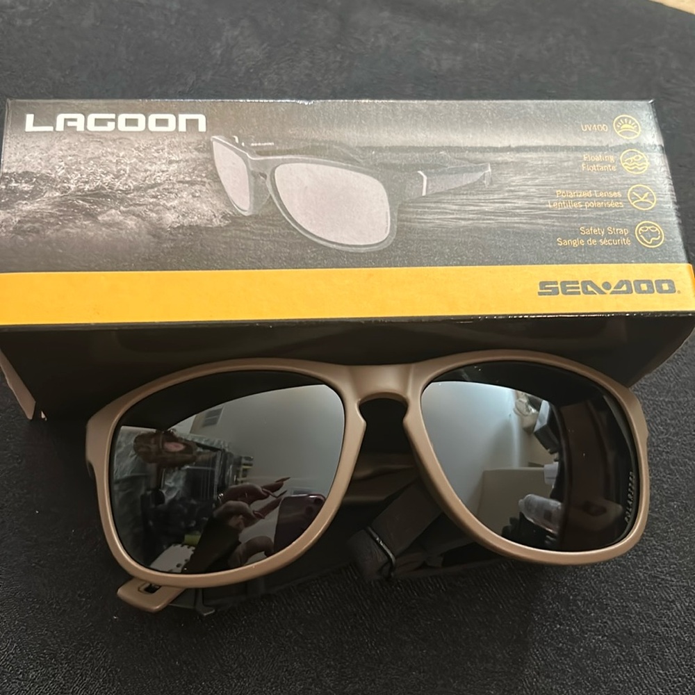 Sea Doo Brown Lagoon Floating Sunglasses with Dark Lenses